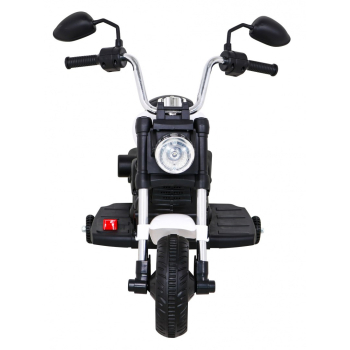 Motor Chopper V-Max na akumulator dla dzieci Biały + Melodie Klakson + Światło + Kółka pomocnicze